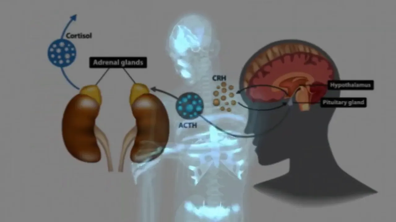 Illustration of stress response triggering inflammation and cravings